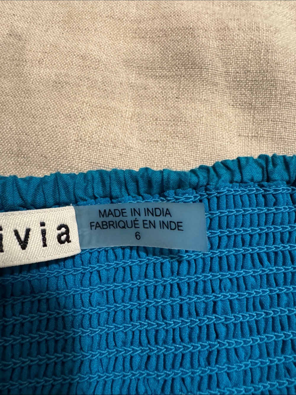 Alice + Olivia Teal Bandeau Top with Red and Lime Eyelet Panels - Picture 6 of 6